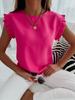 Women's Summer Short-Sleeve Pleated Round Neck Shirt