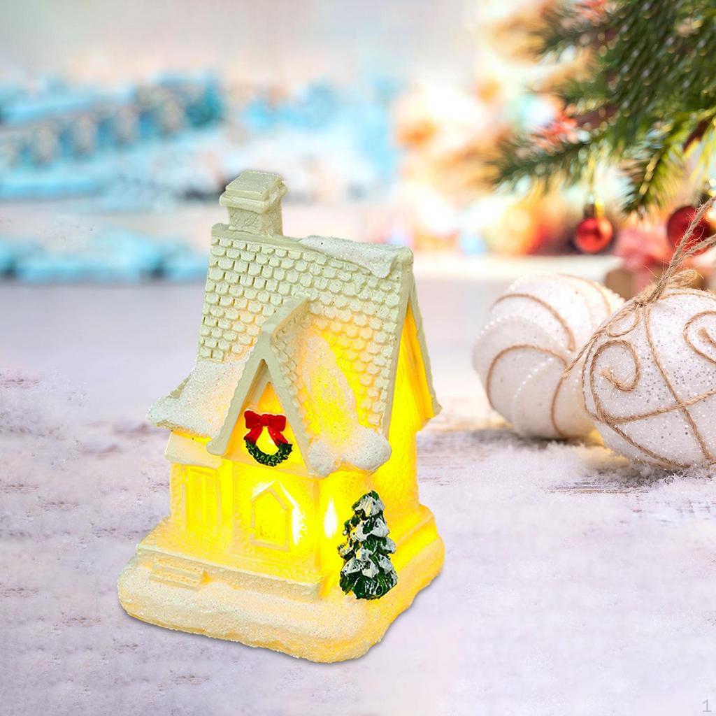 Christmas Glowing House Ornaments Holiday Decoration for Window Sill