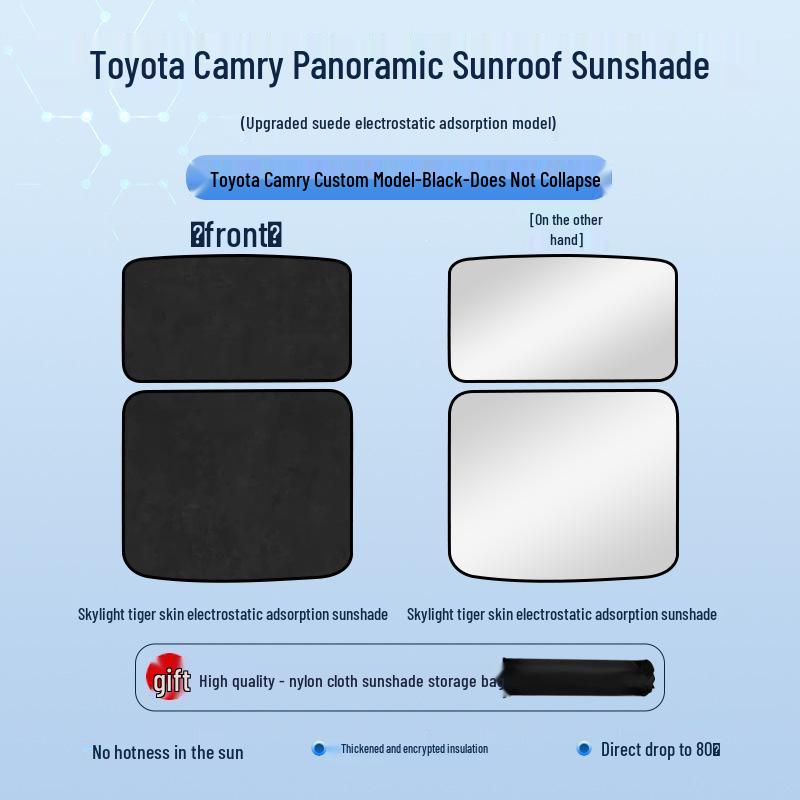 Toyota Camry Panoramic Sunroof Sunshade with Suction Cups