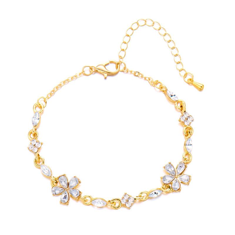 Fashion Fresh Crystal Flower Bracelet For Women Versatile Daily Jewelry