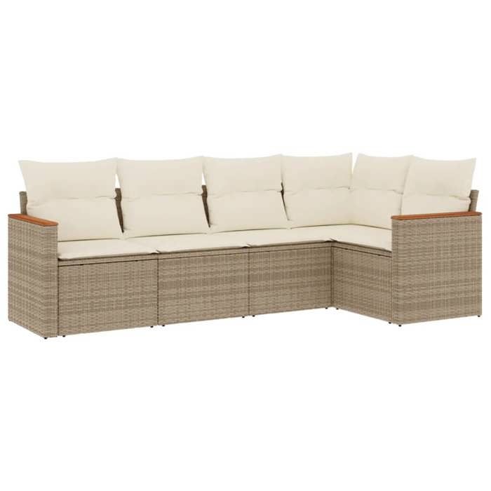 VidaXL Garden Lounge Set with Cushions 5 Pcs, Patio Sofas, Patio Furniture Set, Outdoor Furniture, Beige 3225946