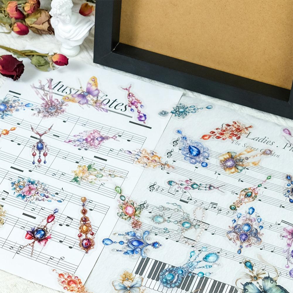 10/30/50pcs Transparent Retro Jewelry Cartoon Graffiti Stickers DIY Laptop Notebook Suitcase Waterproof PET Sticker Kid Toy Gift