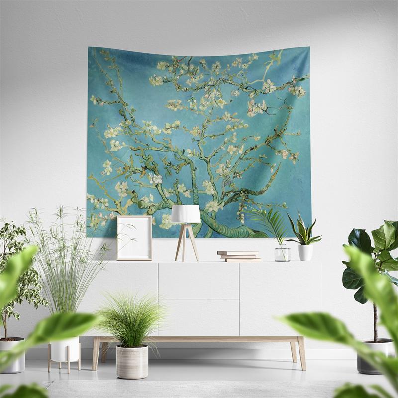 Aertemisi Almond Blossoms Vincent van Gogh Tapestry Wall Hanging Art for Bedroom Living Room College Dorm Party Backdrop Home