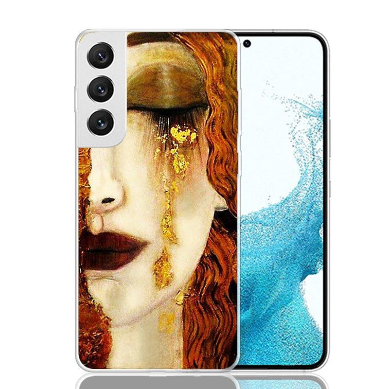 Kiss by Gustav Klimt Desig Phone Case For Samsung Galaxy S25 Edge S24 S23 S22 S21 FE S20 Ultra S10 Plus + Art Customized Coque C