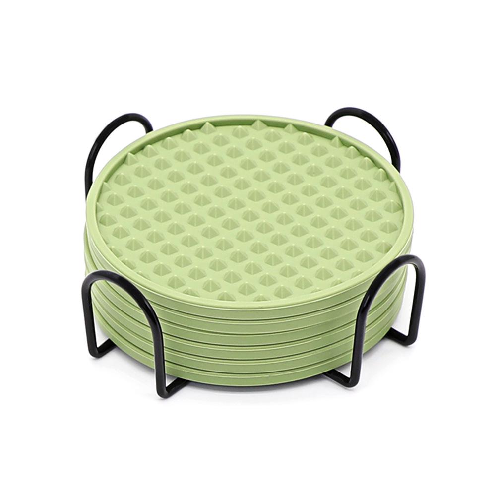 Round Silicone Coaster Set - 10cm Heat Insulation Pads for Tea and Coffee Cups