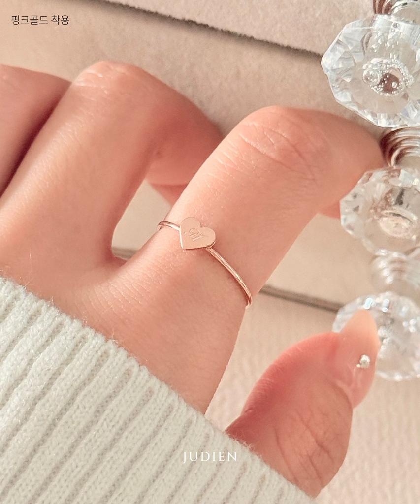Judien 14K 18K Moment Heart Engraved Ring