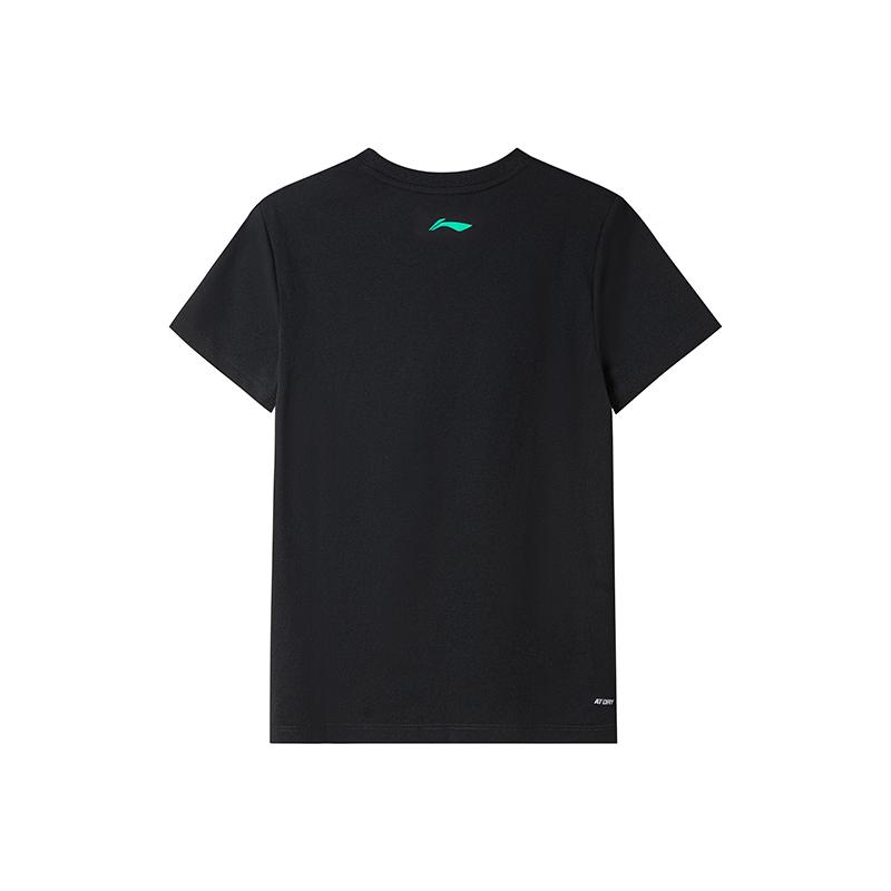 Li-Ning Summer Sports Fashion Quick-Dry Breathable Comfortable Versatile Round Neck T-Shirt Men tops Black AHSV103