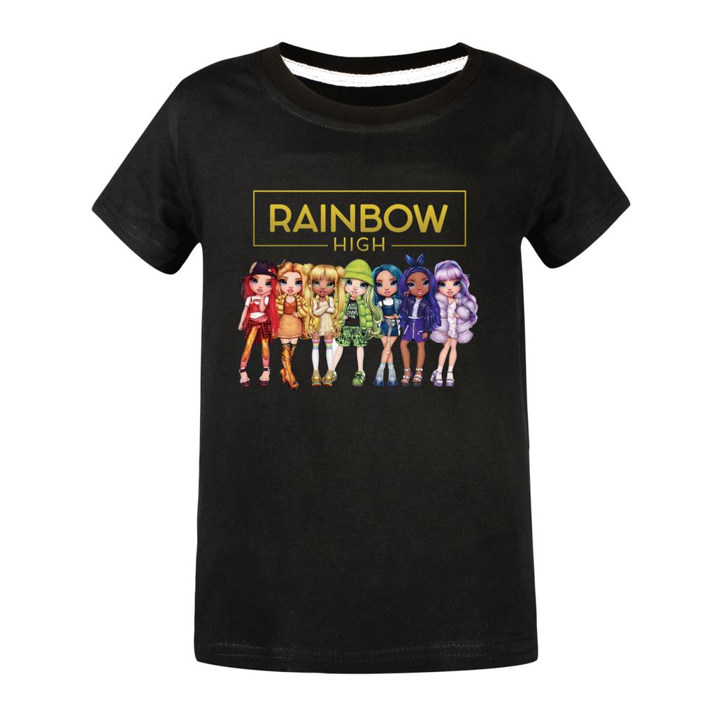 Fantasy Friends Rainbow High T-Shirt Kinder Sommerkleidung Mädchen Kurzarm Oberteile Kleinkind Junge Mode Streetwear Kinderkleidung