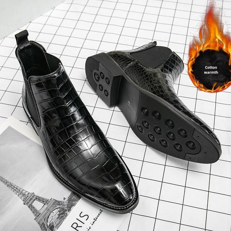 Size 38-45 Retro Men Chelsea Boots Men Luxury Comfortable Leather Boots European Style Gentleman Social Boots Men