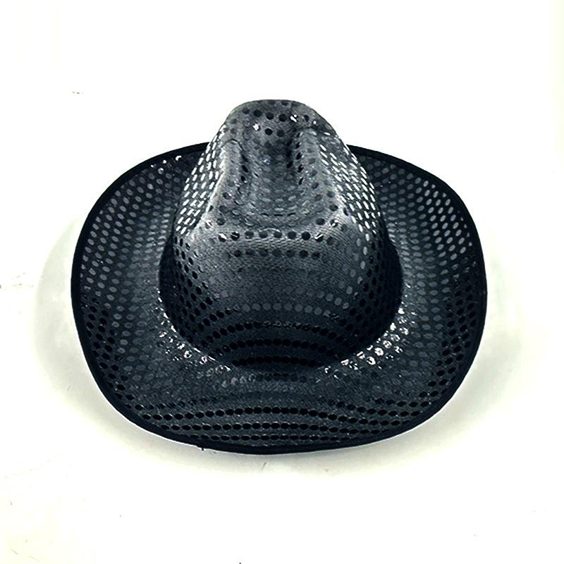 Vierfarbiger LED-Leuchtcowboyhut für Bühne & Halloween-Party