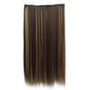 Extensiones de cabello sintético largo y liso con 5 clips, resistente al calor, para uso diario.