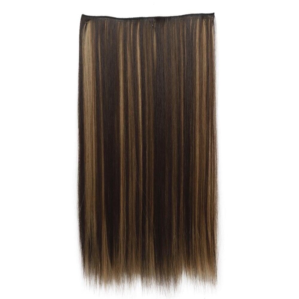 Синтетические длинные прямые волосы для наращивания 5 зажимов в волосах термостойкие — фото 13