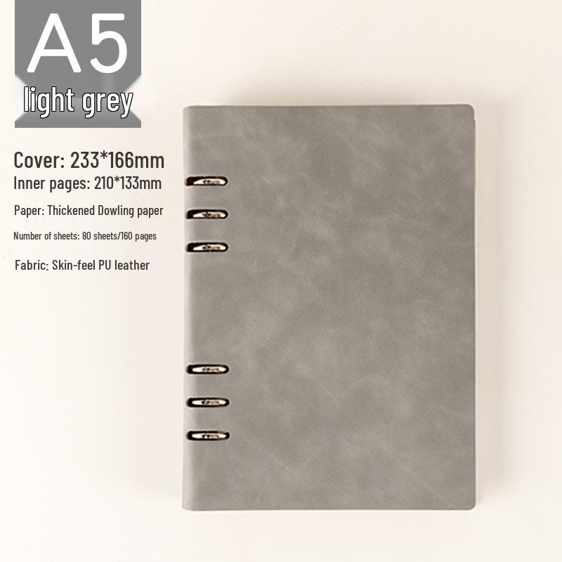 Custom Logo A5 Loose-Leaf Notebook with Detachable A6 Notepad for Business Meetings
