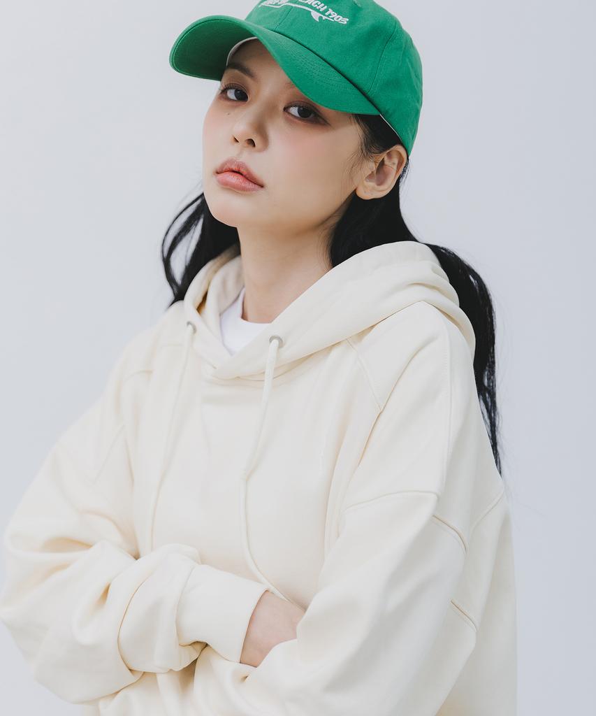 Side Slit Logo Raglan Hoodie Bk8906_Cream
