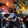 2 Stück 12V Motorrad LED Lenkerenden Blinkerlicht Weiß Gelb Blinker Lenkergriff Bar Blinker Seitenmarkierungsleuchte Beleuchtung