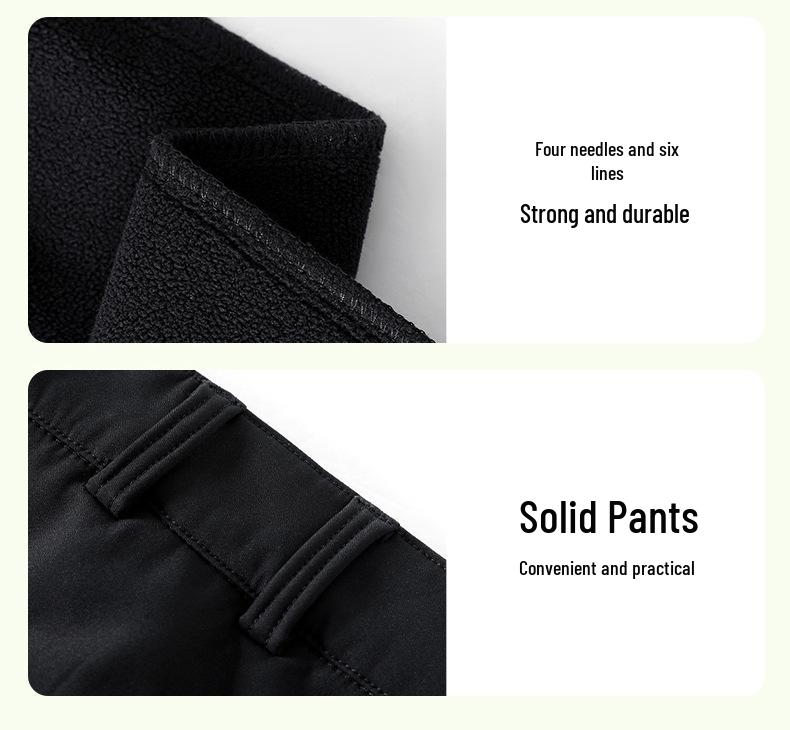 Men's Waterproof Multi-Pocket Cargo Ski Pants - Plus Velvet Warmth, Outdoor Sports / Mountaineering, Straight Leg, Autumn-Winter Long Pants