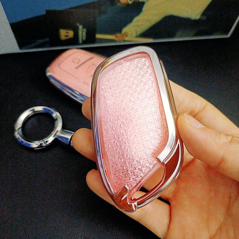 Luxury Diamond Tpu For Mg 4 Mg4 Ev Mg Hs Gt Zs Ev Zx Mg5 Mg6 3 Button Remote Car Key Case Cover Holder Keychain Accessories