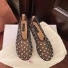 Fashion Mesh Flats Crystal Sandals Women Ballet Shoes Summer Slippers 2025 Trend Casual Loafer Shoes Designer Dress New Sandalias Mujer
