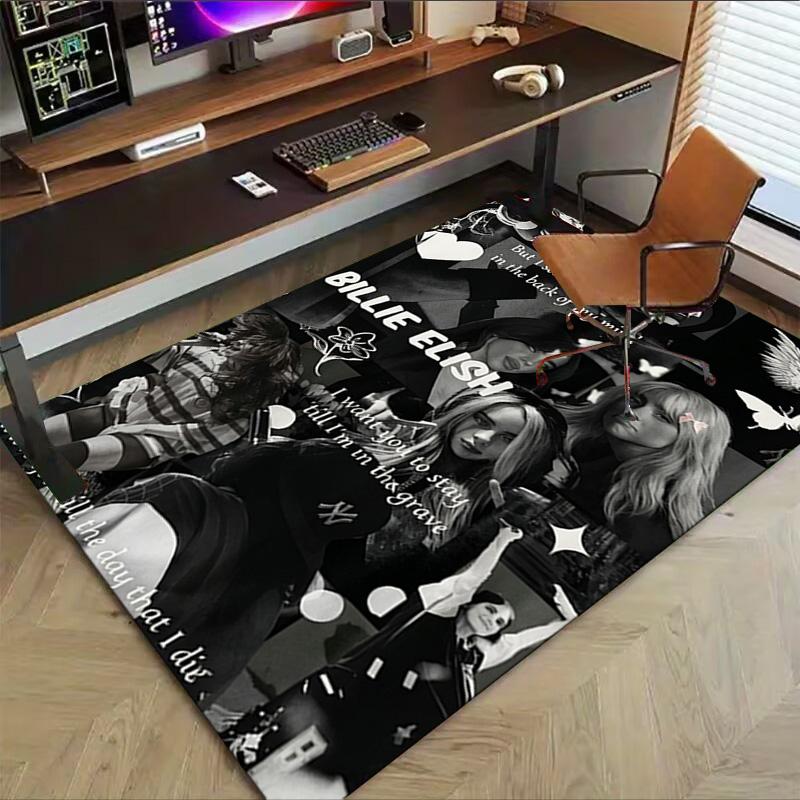 Billie Eilish Tribute Collage Carpet For Playroom Bedroom Living Room Sofa Home Decorkids Game Area Rug Nonslip Floor Mat