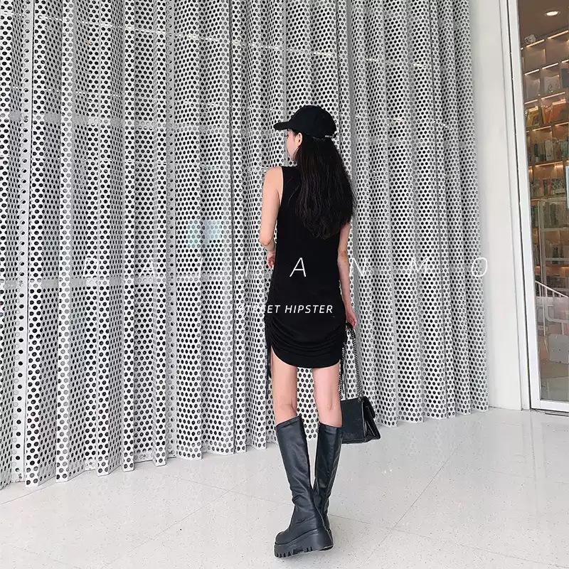 Elastic Platform Chunky Heel Over-the-Knee Women's Dark Slimming Leather Boots - Trendy and Cool Long Boots