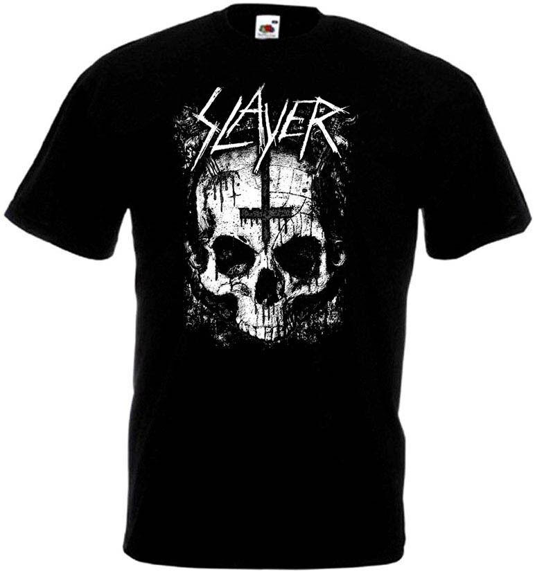

Черная футболка унисекс с плакатом Slayer V11 в стиле хэви-метал