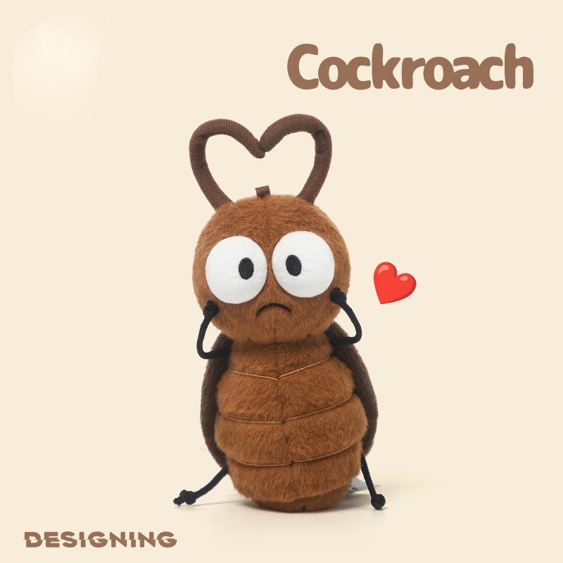 Série d'insectes Créative Moustique Abeille Cafard Jouet en Peluche Animal en Peluche Rigolo Poupée Abeille Mielleuse Douce Peluche Cadeau Unique Rigolo 14.5cm brown