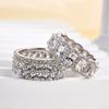 Huitan s/Set Temperament Women Ring Full Shining CZ Luxury Party Wedding Lady Wearable Accessories Chic Jewelry for Versatile