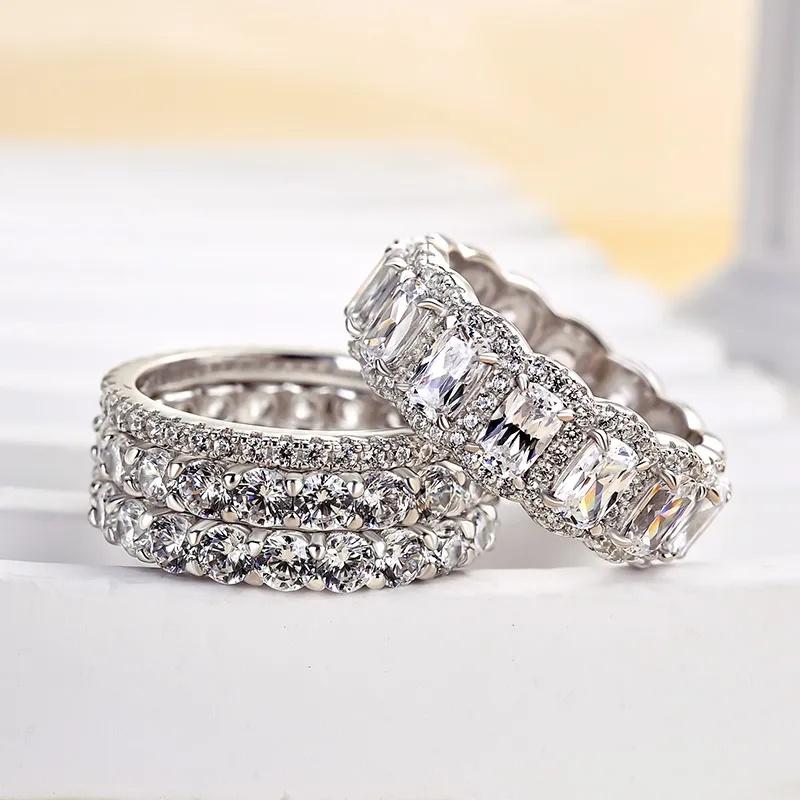 Huitan s/Set Temperament Women Ring Full Shining CZ Luxury Party Wedding Lady Wearable Accessories Chic Jewelry for Versatile