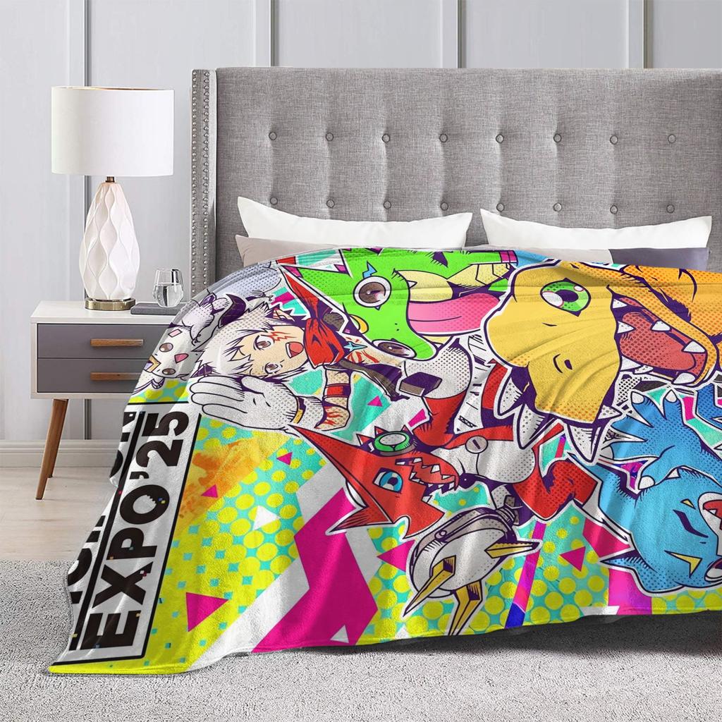 Digimon Adventure Super Soft Blanket  Decorative Plush Throw Blanket Novelty Couch Chair Flannel Bedspread Sofa Bed Cover