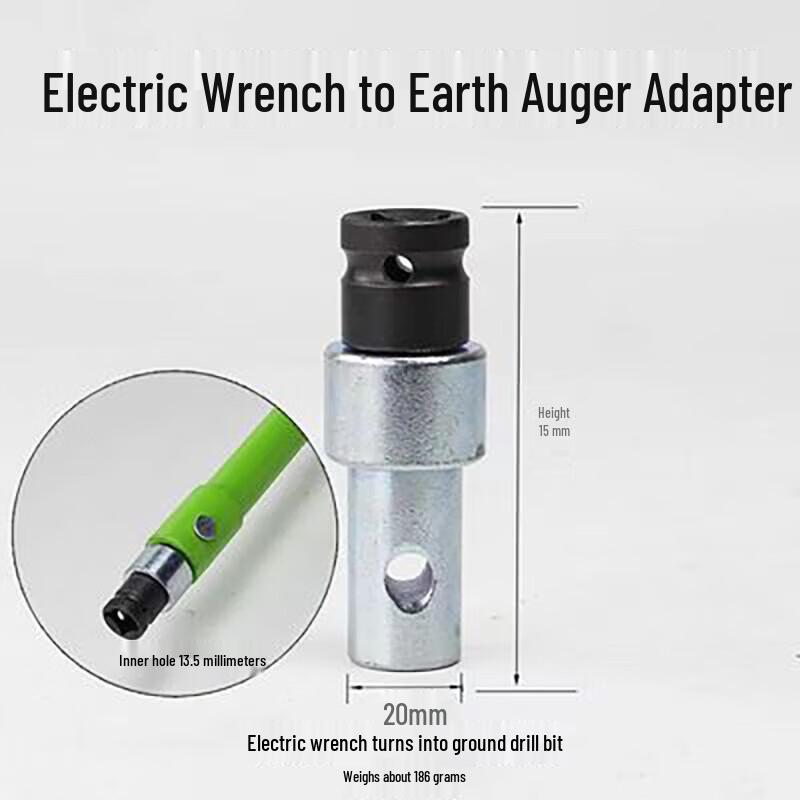 Earth Auger Drill Bit with Electric Wrench Adapter