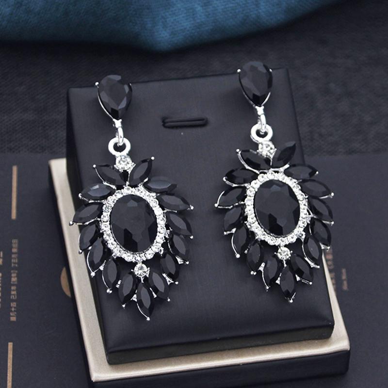 Gorgeous Rhinestone Crystal Dangle Earrings for Women Chunky Hypoallergenic Earrings Gift Jewelry Fashion