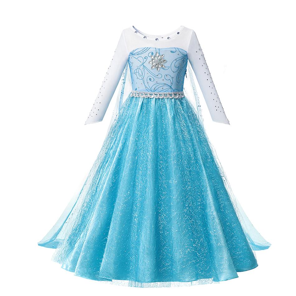 Costume da Principessa Cosplay per Bambina Regina delle Nevi Vestito Halloween Carnevale Vestiti Carini Cosplay Abbigliamento per Feste Serale per 2-10 Anni