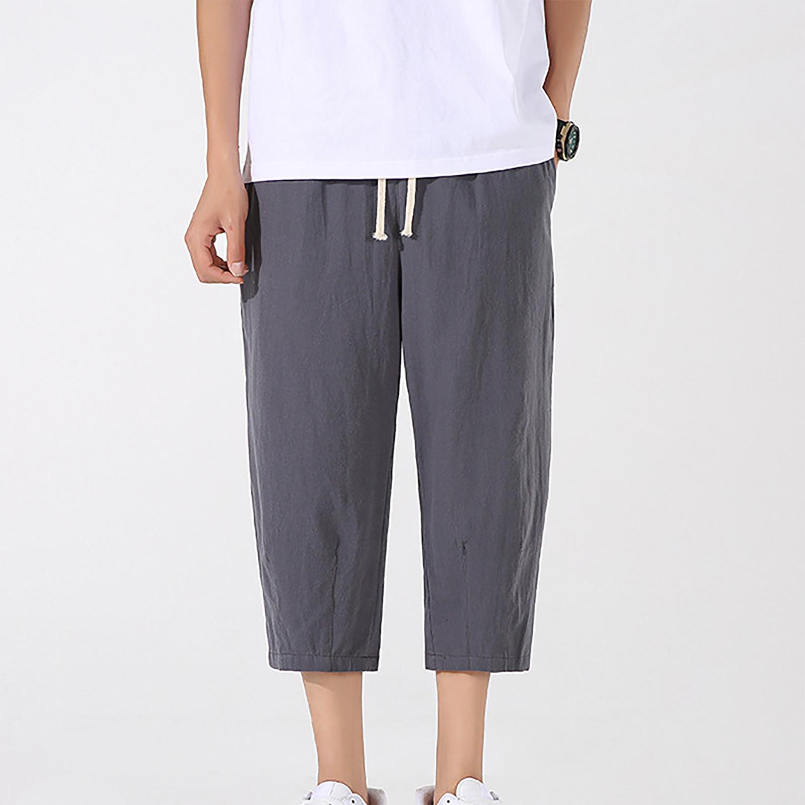 

Men s Casual Loose And Comfortable Casual Pants Cotton Linen Drawstring Trousers XXXXXL
