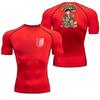 Men Compression T-Shirt Fitness Running Sports Quick-Dry Wings Freedom Breathable Short Sleeves Stretchy Fabric Summer Workouts