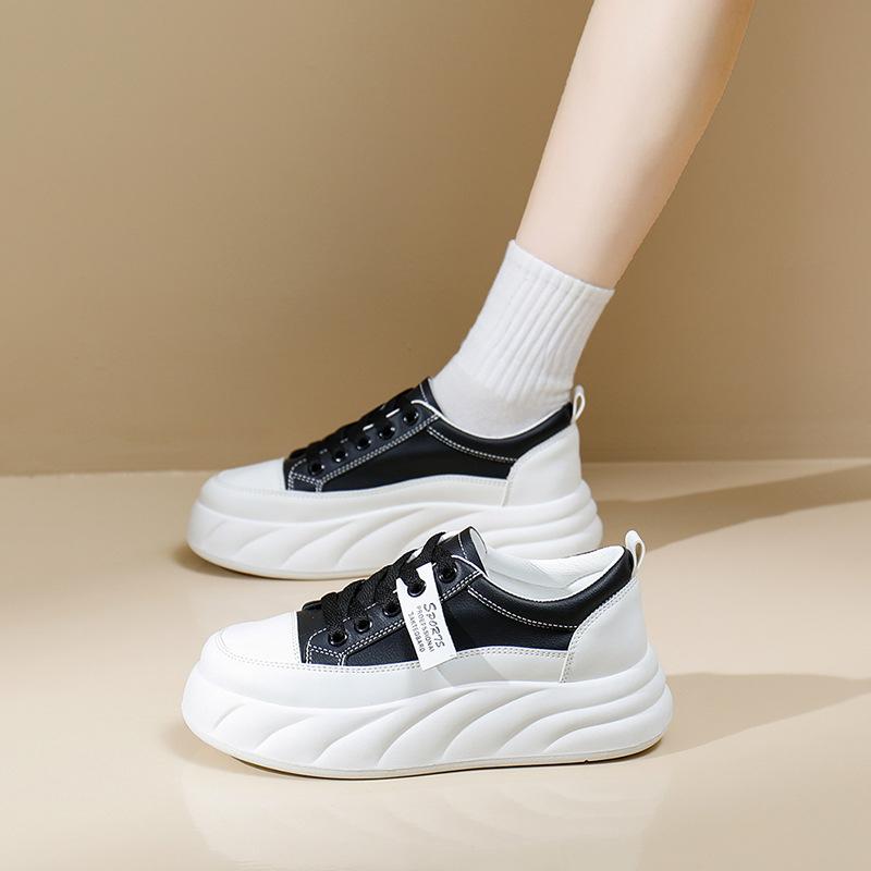 Pantofi albi pentru femei, noi studenți de toamnă, pantofi de modă casual, cu fundul gros, pantofi de modă