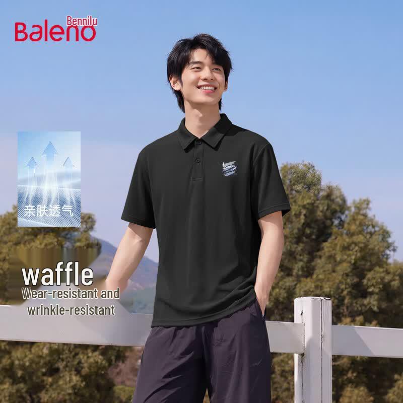 Baleno Men s Waffle Knit Loose Fit Polo Shirt L