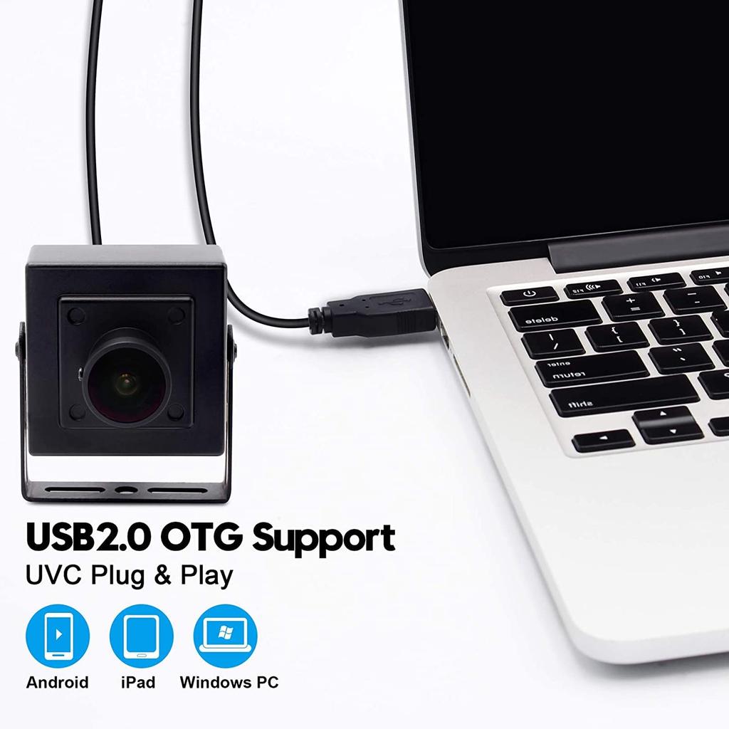 ELP Webkamera 1 Megapixel Širokoúhlý Objektiv Rybí Oko HD Mini USB Kamera CMOS Senzor OV9712 720P Web 1MP pro Webovou Konferenci PC Externí H.264