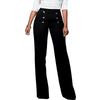 Pantaloni Casual Donna Autunno/Inverno 2026 Colore Unico Bottoni Micro-Svasati