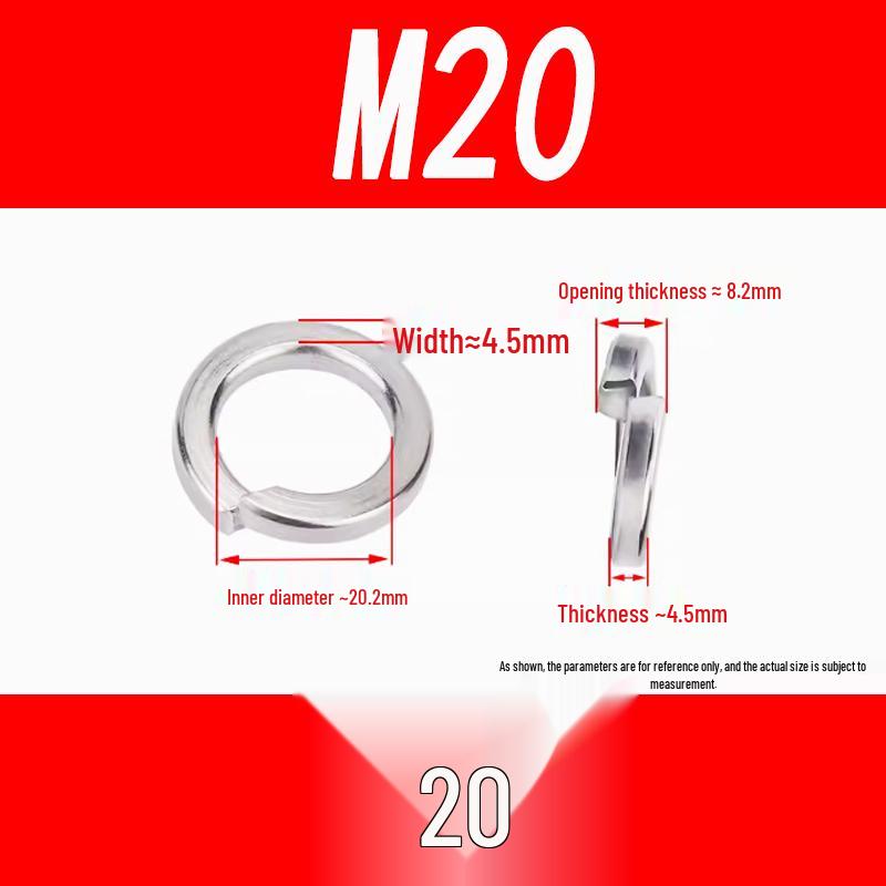 Stainless Steel Spring Washer M3-M16 Elastic Metal Washer Set