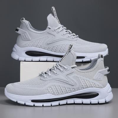 2025 Spring Sports Shoes Fashion Trend Soft Bottom Flat Bottom Light Running Shoes Flying Woven Breathable Youth Men's Shoes