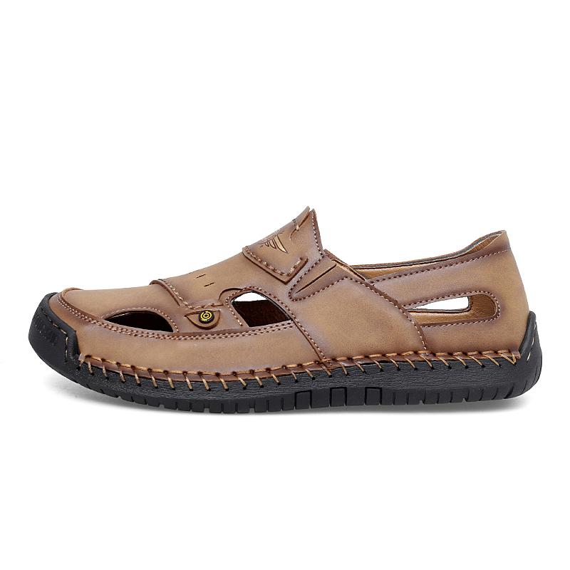 

Fashion Summer High Quality Designer Fashion Brand Leather Breathable MaleFlats Stylish Beach Vacation Shoes Comfortable Casual Sandals 48