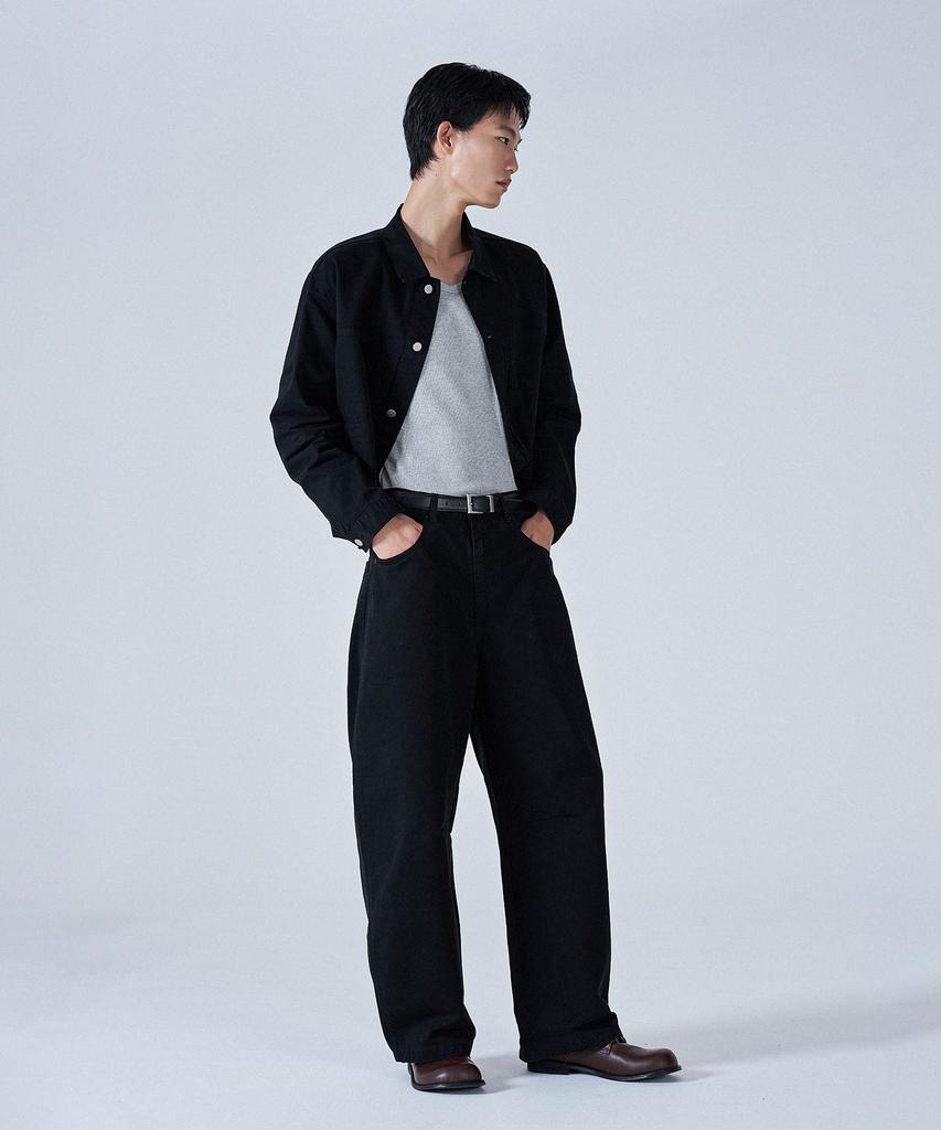 PROJECT3 Compact Twill Tabe Curved Pants [Black]_Bc3102