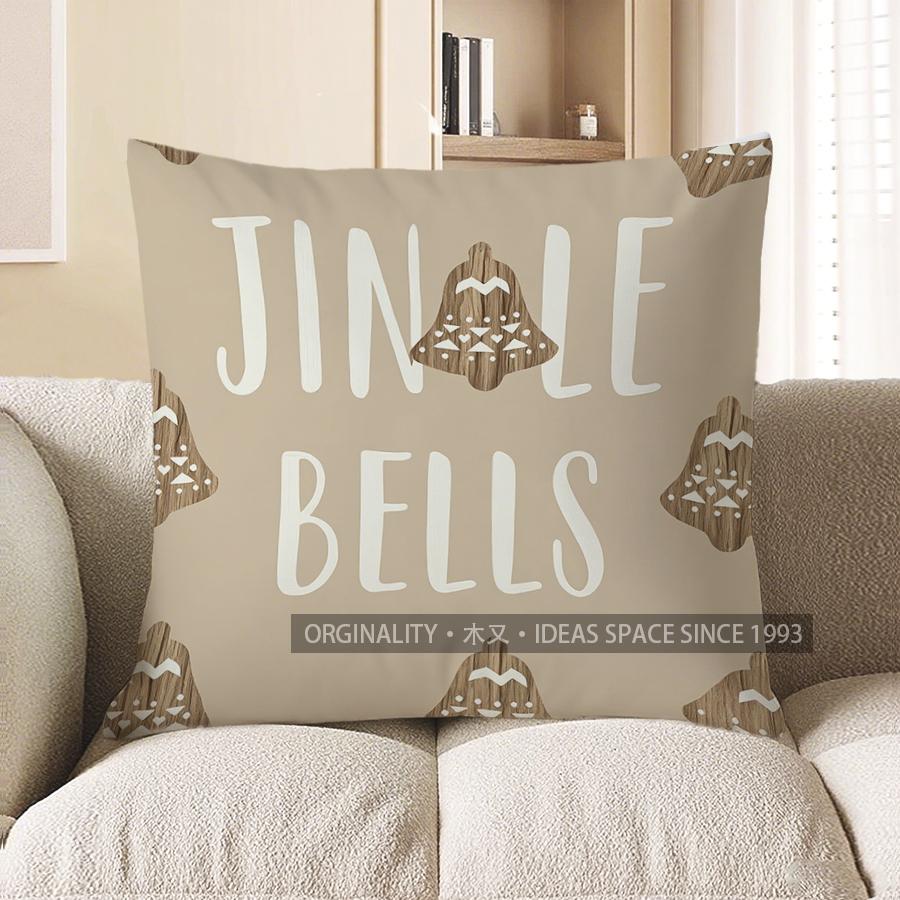 Home Decor Merry Christmas Gingerbread Pillow Cover Pattern Cushion Cover Suitable for Sofa Bedroom Car Pillow Cover