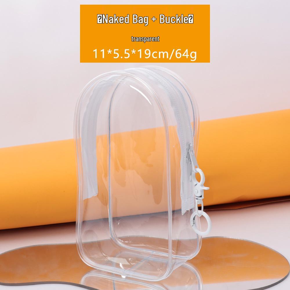 19cm Transparent Doll Stroller Bag - Fashionable, Waterproof PVC, Dustproof, Display Bag for Blind Box Dolls.