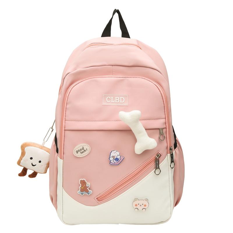 

School bag new student large-capacity load reduction macaron backpack cute splicing primary school backpack