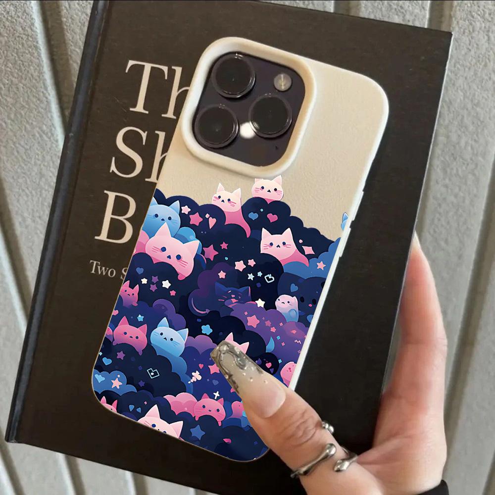 

INS Cartoon Cat Cool Lichee leather pattern Phone Case For Samsung A57 A36 A26 A07 A55 A35 A16 A06 A54 A34 A25 A05 4G 5G Samsung A55 5G