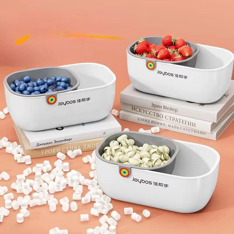 Lazy Melon Seeds Snacks Dried Fruit Fruit Box Double Layer Thickened Living Room Drain Basket Household Fruit Plate Drain Tray