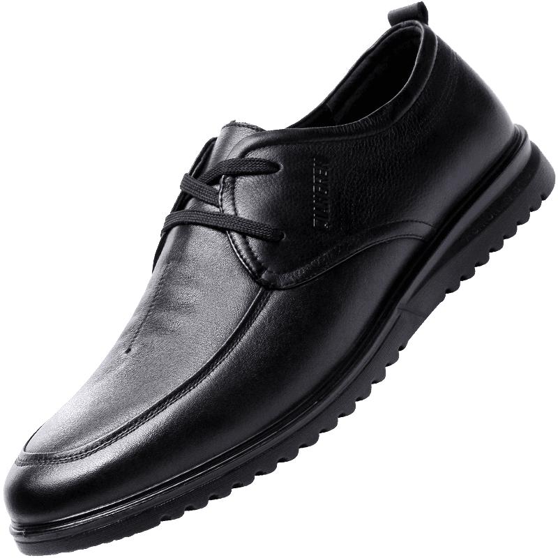 Qiangren Men s Lace-up Casual Leather Shoes 45
