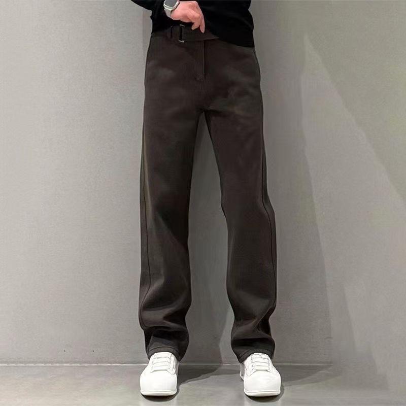 Autumn and winter ruffian handsome casual pants simple versatile and thin straight-leg pants high-end wear trendy men's loose pants