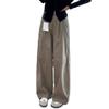 Women's Autumn High-Waisted Wide-Leg Cargo Jeans - Plus Size Relaxed Fit for Pear-Shaped Bodies